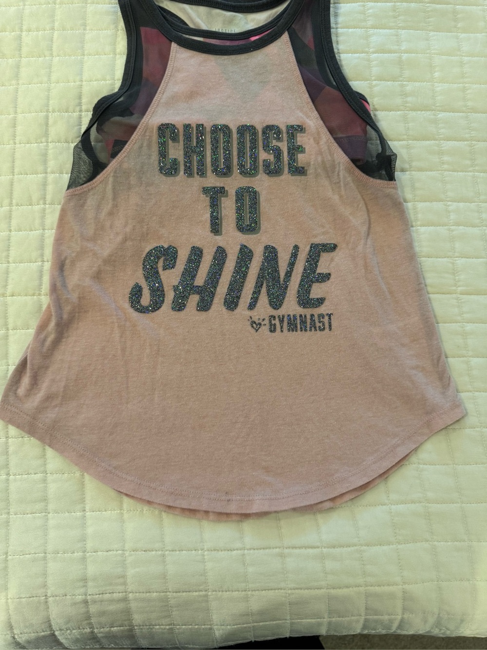 Choose to Shine Pink Gymnast Tank Top by Justice
